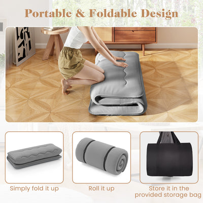 *Futon Mattress with Washable Cover and Carry Bag - Gray - Full Size