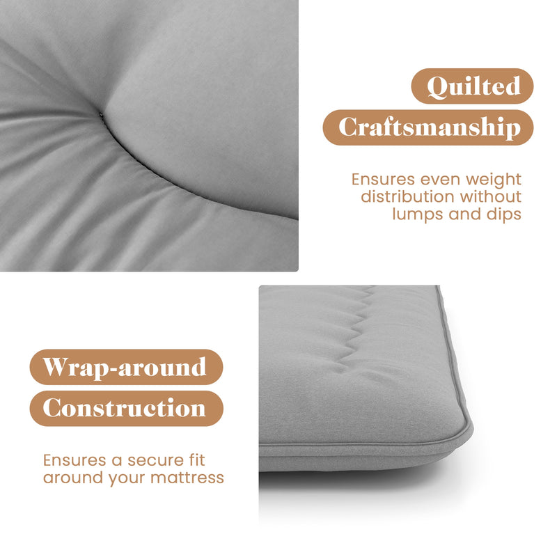 *Futon Mattress with Washable Cover and Carry Bag - Gray - Full Size