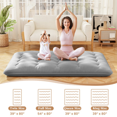 *Futon Mattress with Washable Cover and Carry Bag - Gray - Full Size