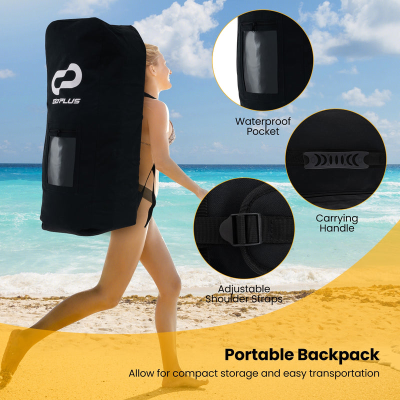 *Inflatable Stand up Paddle Board with Adjustable Paddle and 3 Fins for Adults and Youths - L