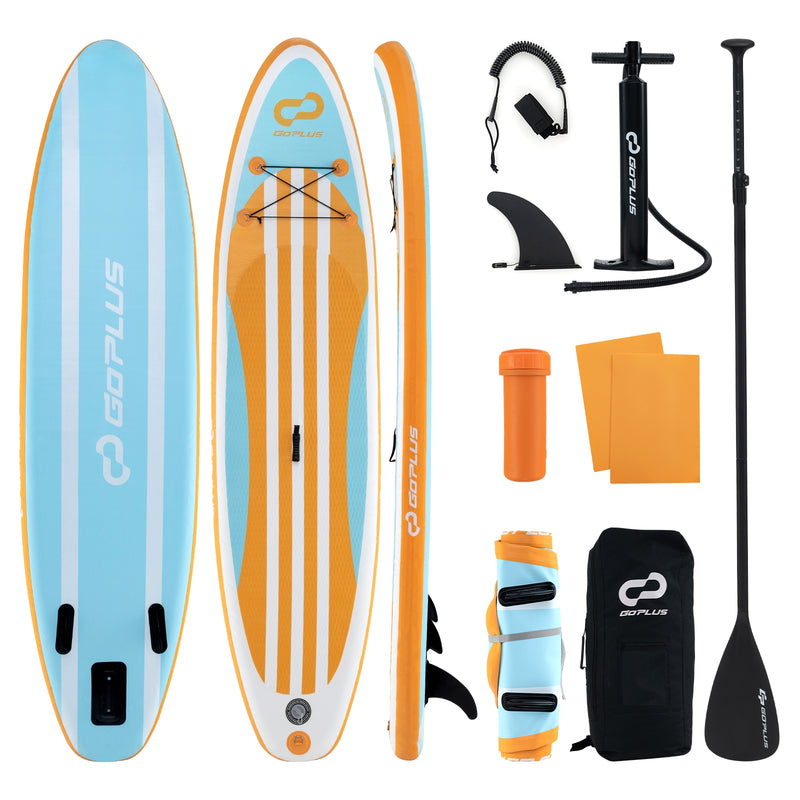 *Inflatable Stand up Paddle Board with Adjustable Paddle and 3 Fins for Adults and Youths - S