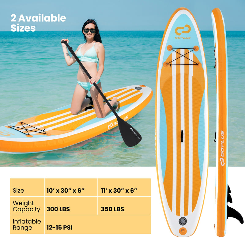 *Inflatable Stand up Paddle Board with Adjustable Paddle and 3 Fins for Adults and Youths - S
