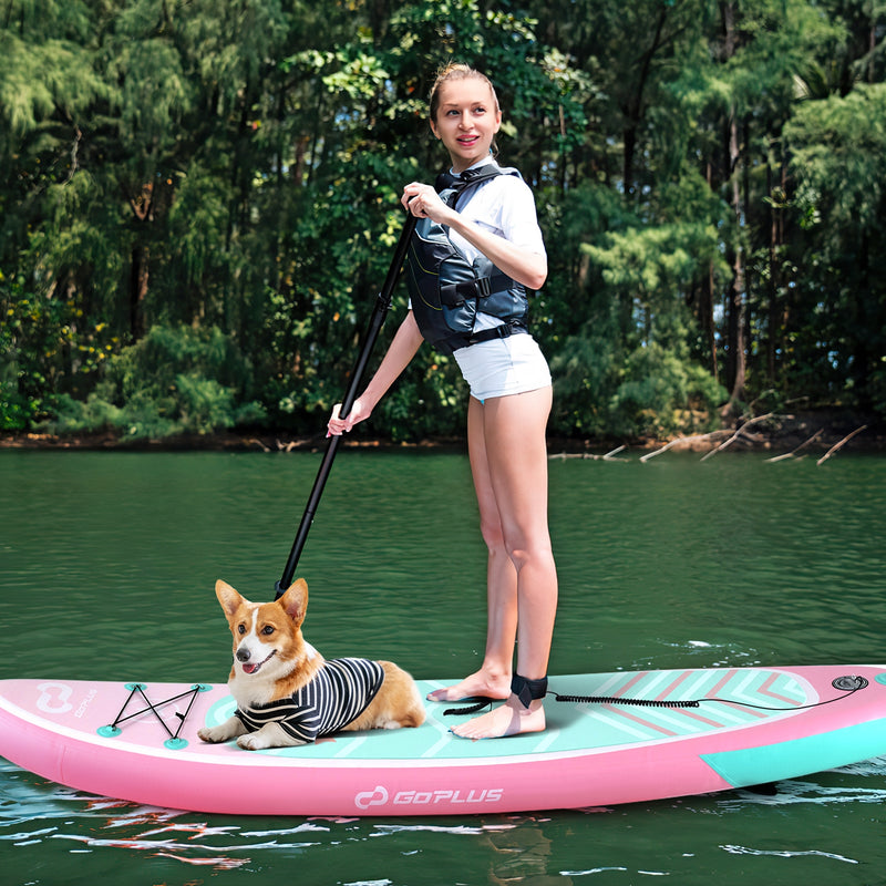 *10/11 Feet Inflatable Stand up Paddle Board with 3 Fins and Adjustable Paddle - L