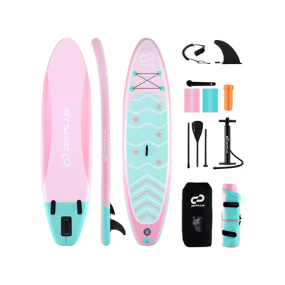 *10/11 Feet Inflatable Stand up Paddle Board with 3 Fins and Adjustable Paddle - L