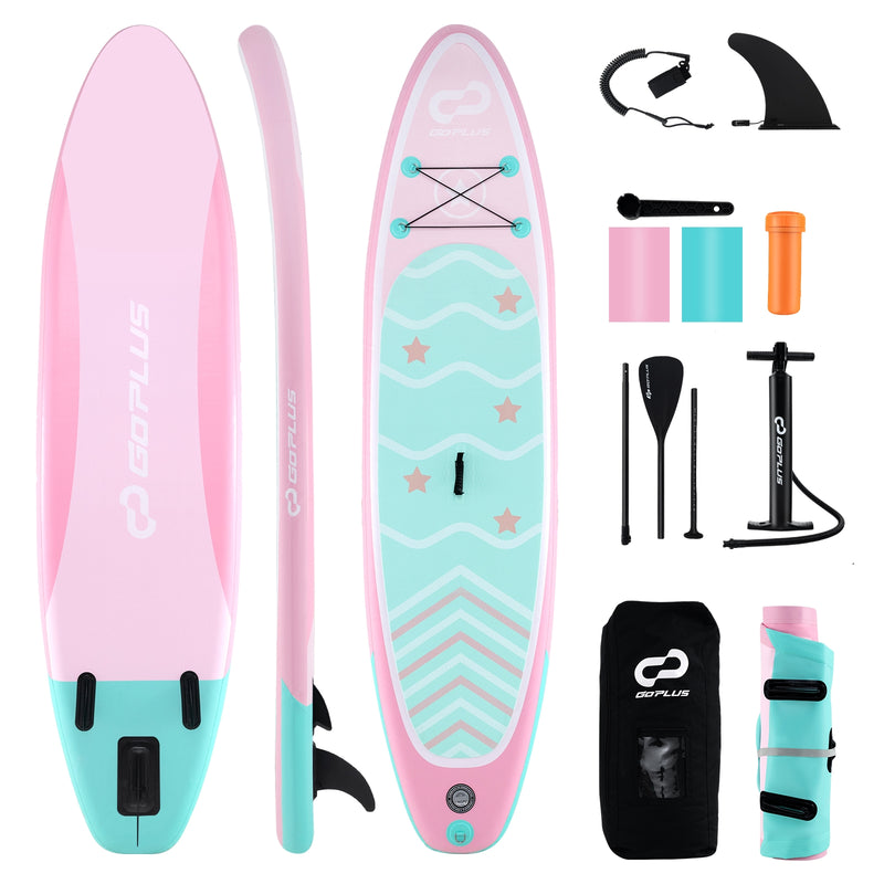 *10/11 Feet Inflatable Stand up Paddle Board with 3 Fins and Adjustable Paddle - L