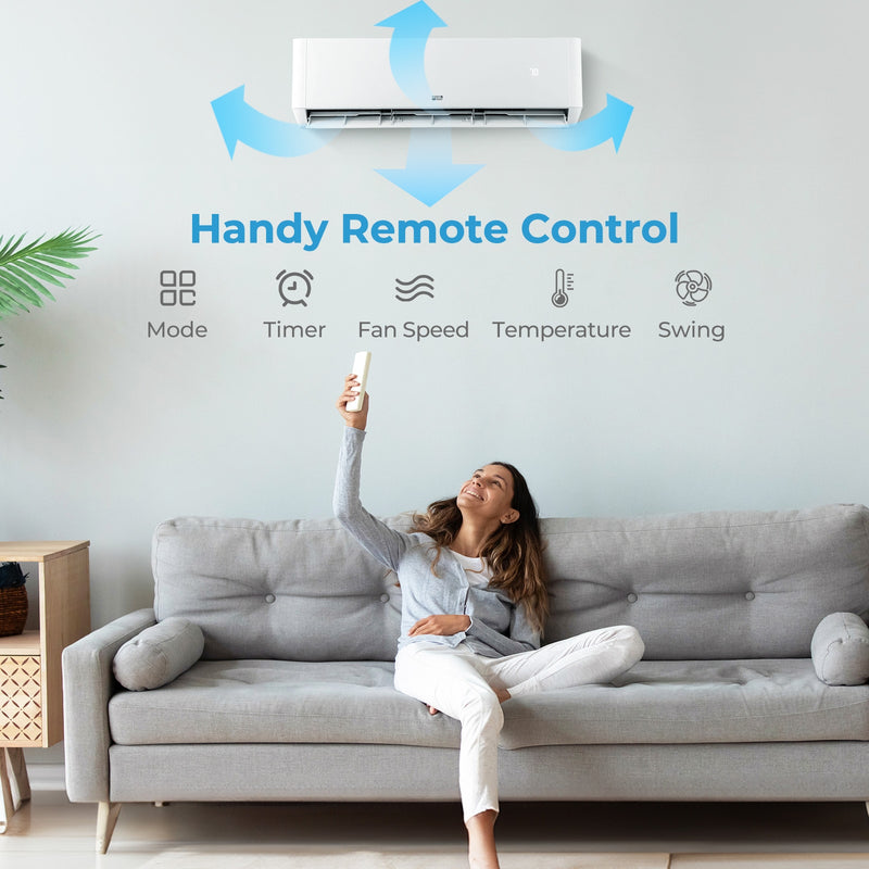 *36000 BTU 2 Zone 21.5 SEER2 Mini Split AC with Heat Pump Energy Star Certified - 18K + 18K