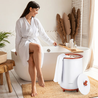 *23L Large Luxury Bucket-Style Towel Warmer with Fragrant Disc Holder - Coffee