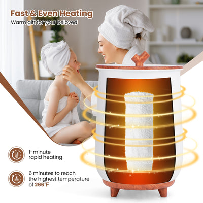 *23L Large Luxury Bucket-Style Towel Warmer with Fragrant Disc Holder - Coffee
