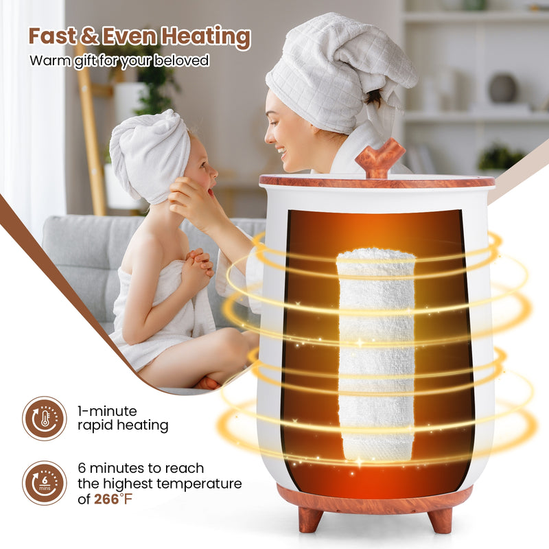 *23L Large Luxury Bucket-Style Towel Warmer with Fragrant Disc Holder - Coffee