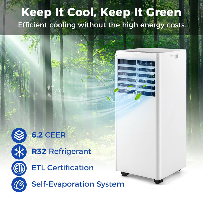 *4-in-1 8000 BTU Portable Air Conditioner with Fan and Dehumidifier