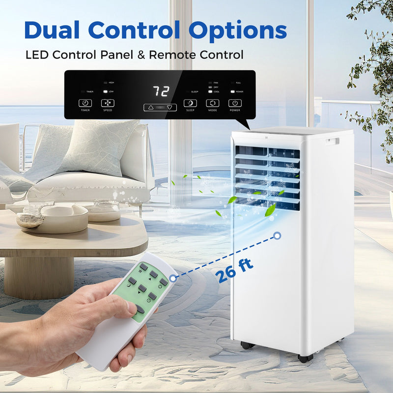 *4-in-1 8000 BTU Portable Air Conditioner with Fan and Dehumidifier