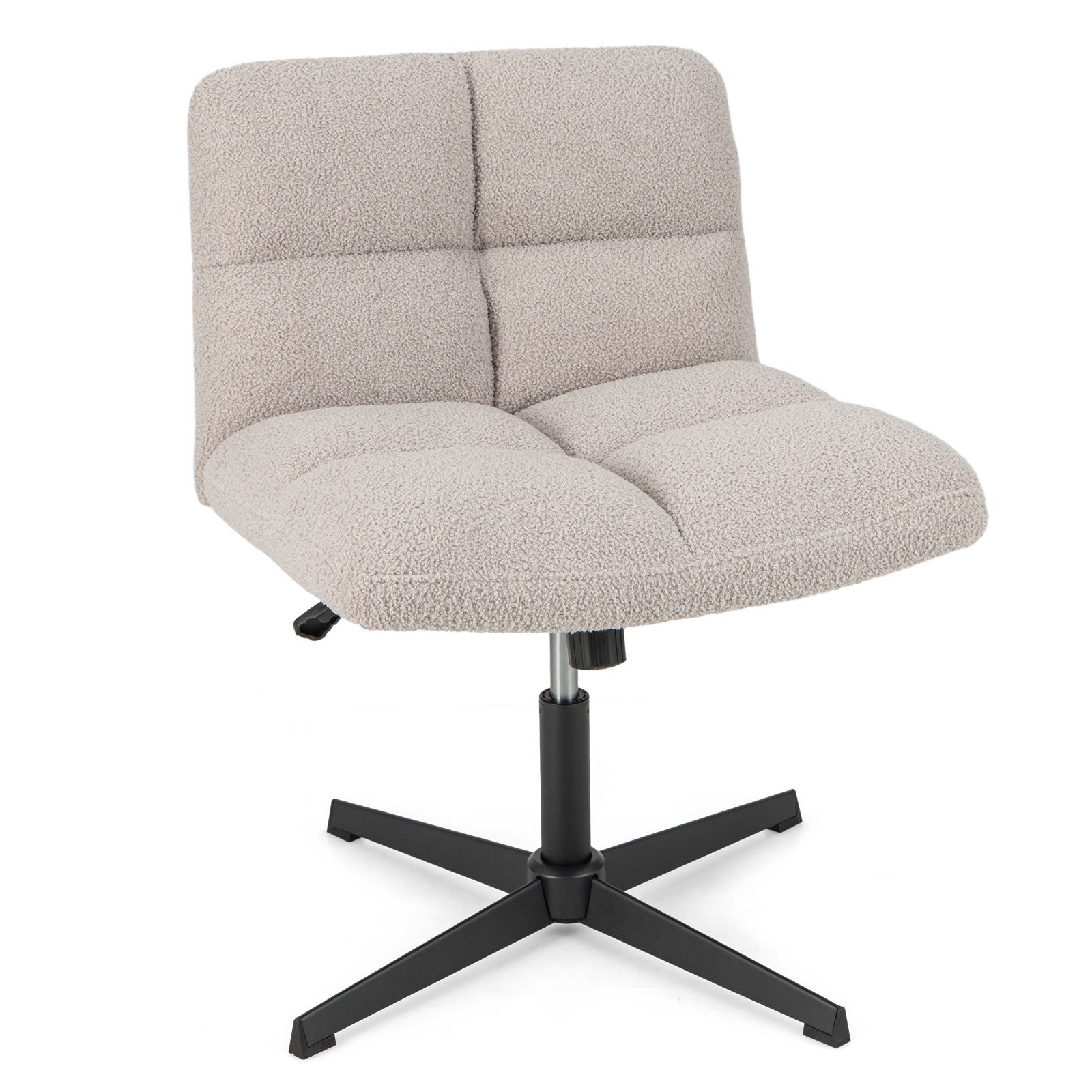 Office Armless Chair Cross Legged with Imitation Lamb Fleece and Adjus