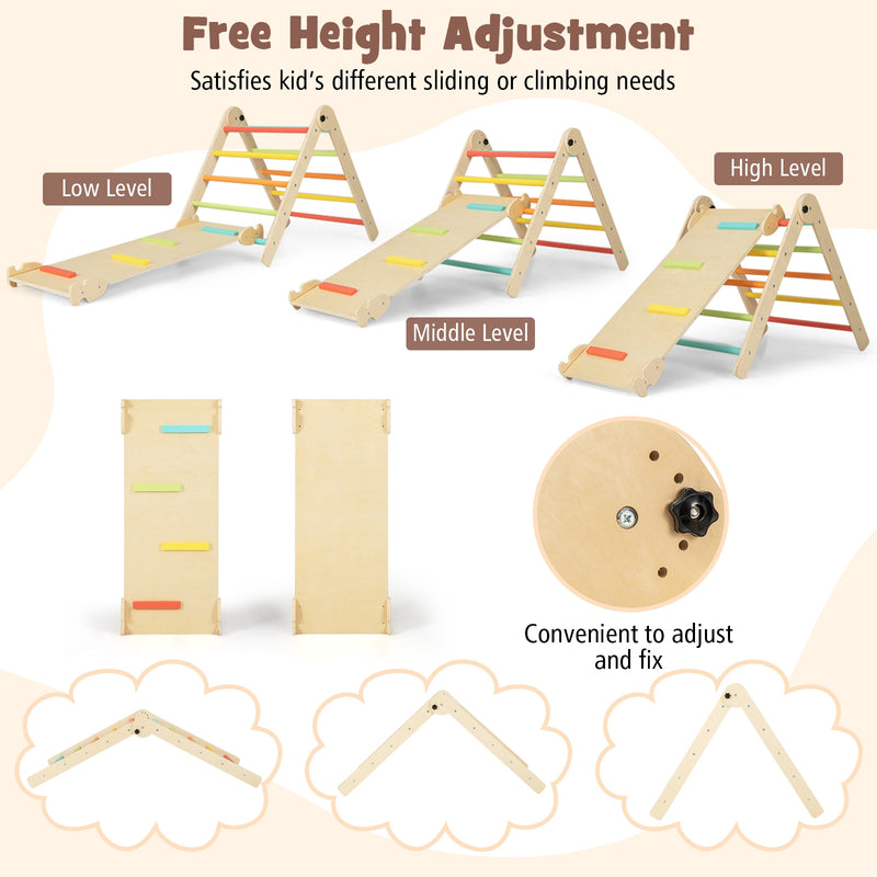 backordered - *7-in-1 Toddler Climbing Toy Connected Table and Chair Set for Boys and Girls Aged 3-14 Years Old - Multicolor