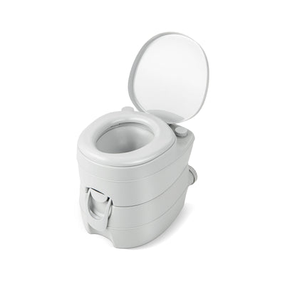 *Portable Toilet Compact Indoor Outdoor Commode with 5.2 Gallon Detachable Waste Tank - Gray