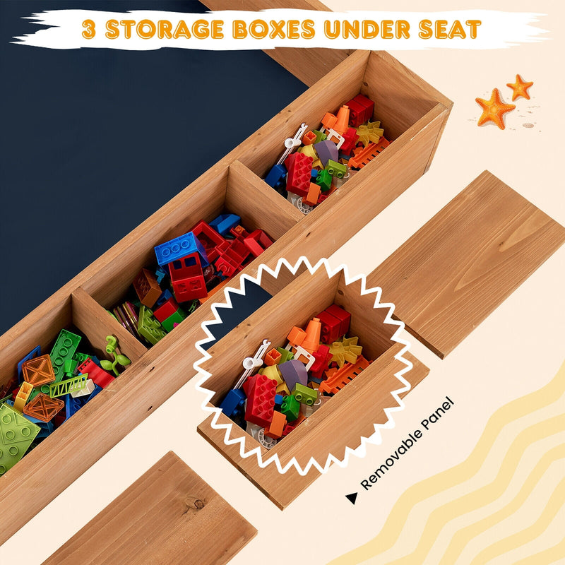 *Kids Wooden Square Sandbox with Cover