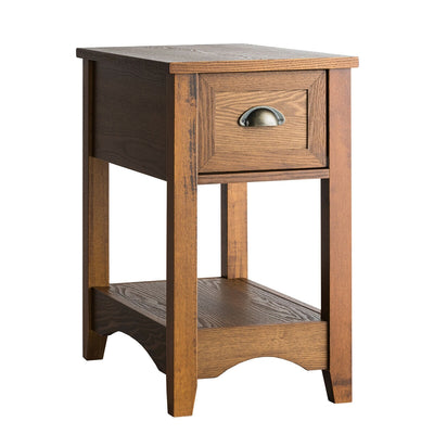 *Contemporary Chairside End Table Compact Table with Drawer Nightstand - Yellow