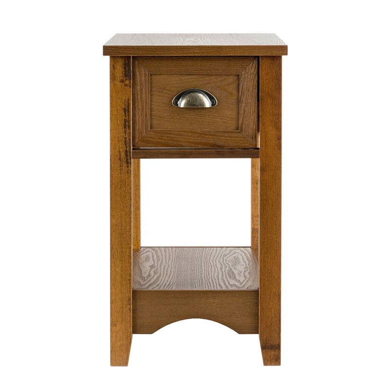 *Contemporary Chairside End Table Compact Table with Drawer Nightstand - Yellow
