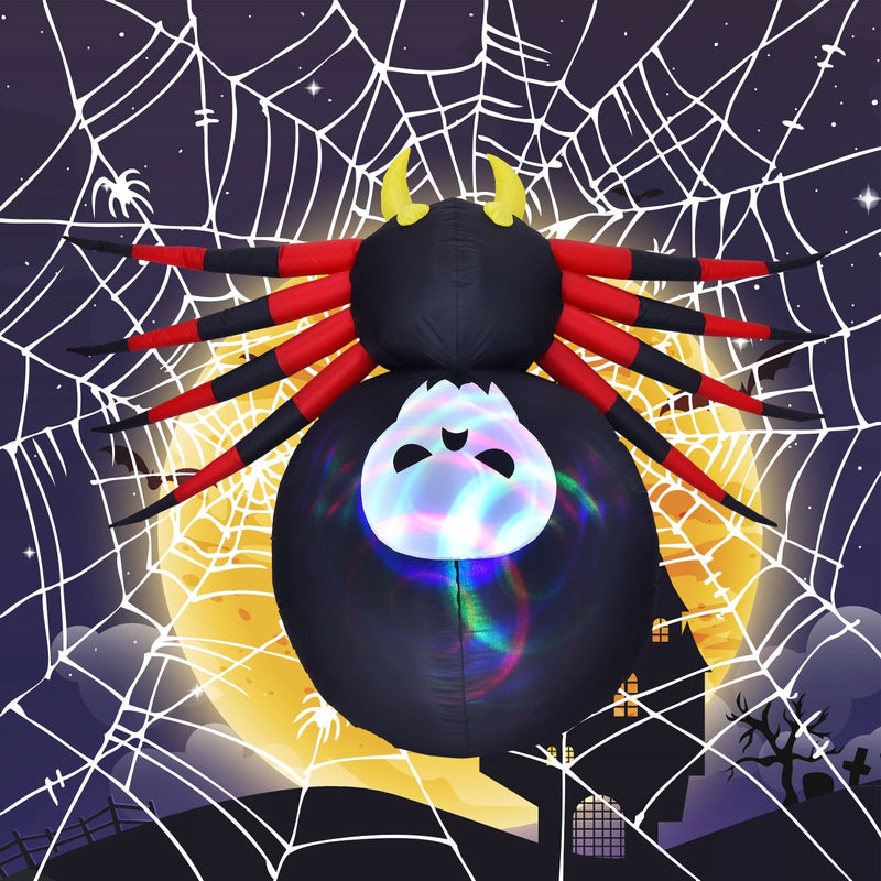 6.5 Feet Inflatable Halloween Spider with Rotatable LED Light