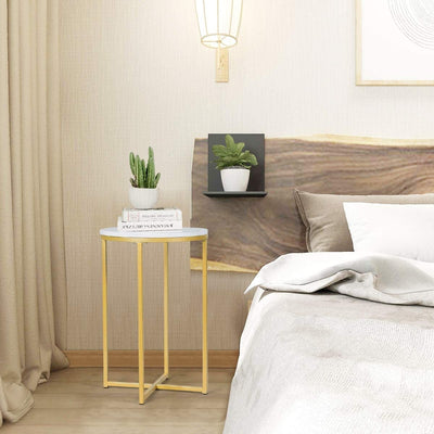 X-Shaped Marble Top Small Round Side Table End Table