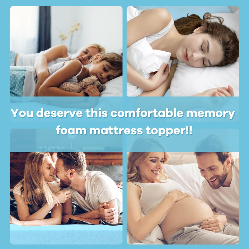 3 Inch Gel-Infused Cooling Bed Topper for All-Night Comfy-80 x 60 inch