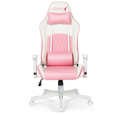 Ergonomic High Back Computer Desk Chair with Headrest and Lumbar Support-Pink