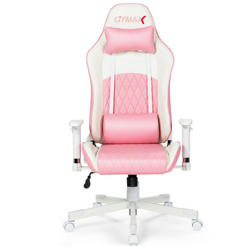 Ergonomic High Back Computer Desk Chair with Headrest and Lumbar Support-Pink
