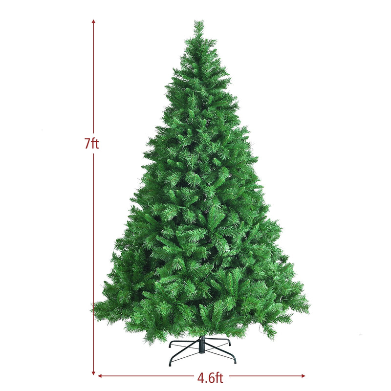 Pre-Lit Hinged Lifelike Lush Artificial Christmas Tree with PVC Tips-7&