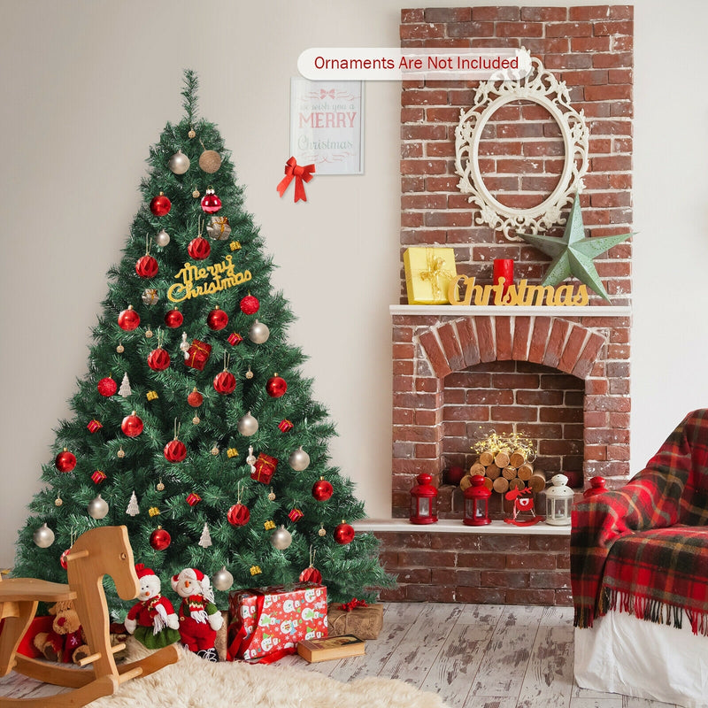 6 Feet PVC Hinged Artificial Christmas Tree with Metal Stand