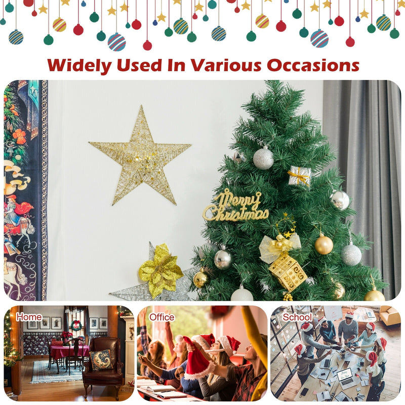 6 Feet PVC Hinged Artificial Christmas Tree with Metal Stand