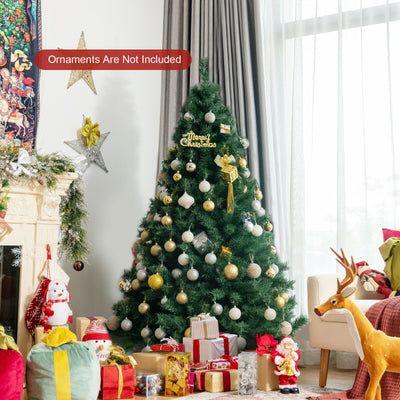 6 Feet PVC Hinged Artificial Christmas Tree with Metal Stand