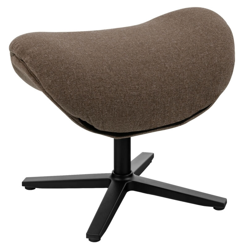 Upholstered Swivel Lounge Chair with Ottoman and Rocking Footstool-Brown