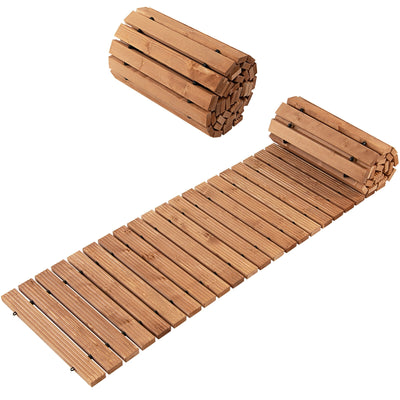 8 Feet Roll-out Weather-Resistant Patio Hardwood Pathway-17 Inch