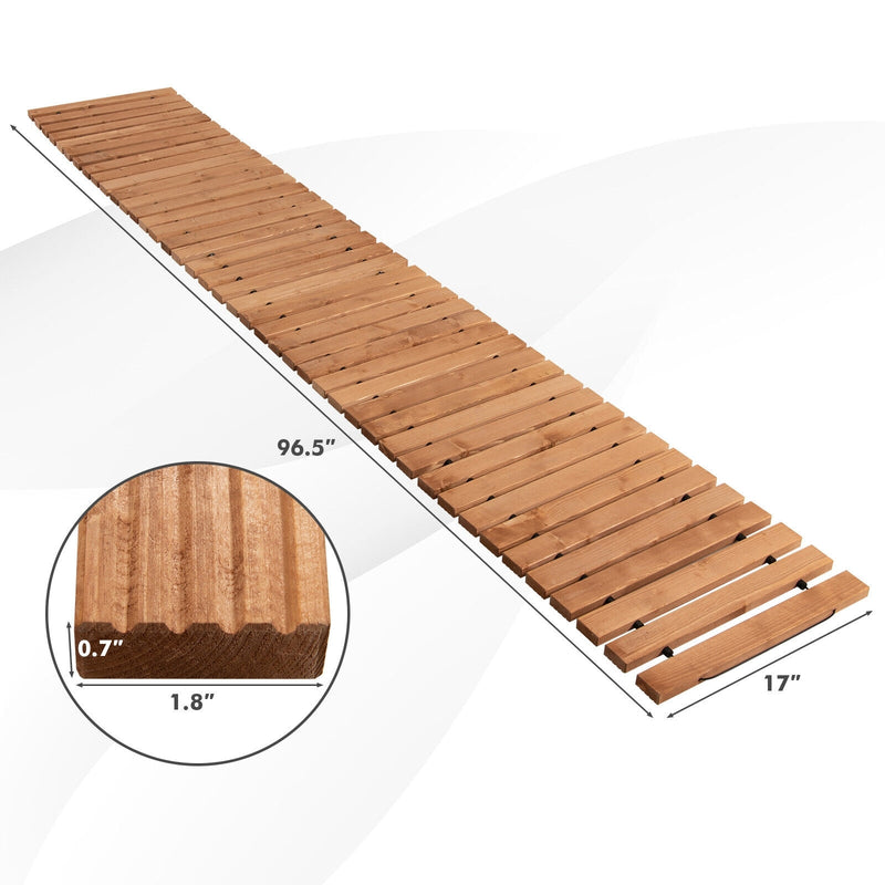 8 Feet Roll-out Weather-Resistant Patio Hardwood Pathway-17 Inch
