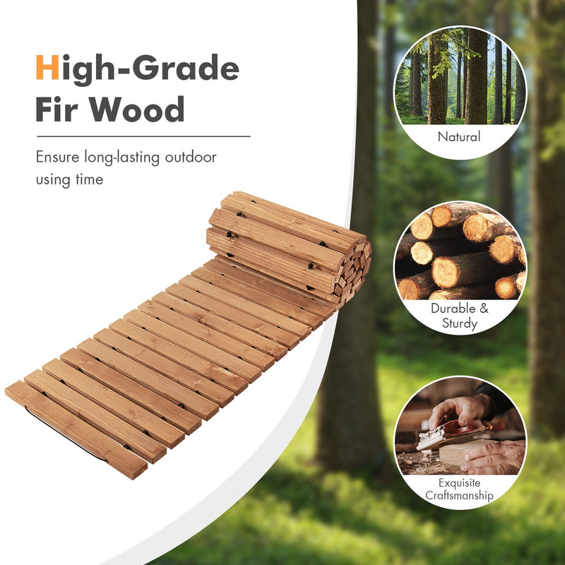 8 Feet Roll-out Weather-Resistant Patio Hardwood Pathway-17 Inch