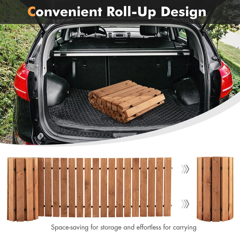 8 Feet Roll-out Weather-Resistant Patio Hardwood Pathway-17 Inch