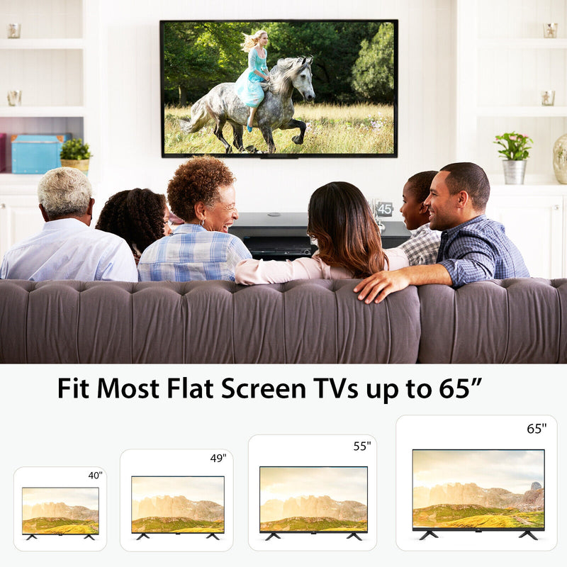 55 Inches Floating TV Stand with Power Outlet-Black
