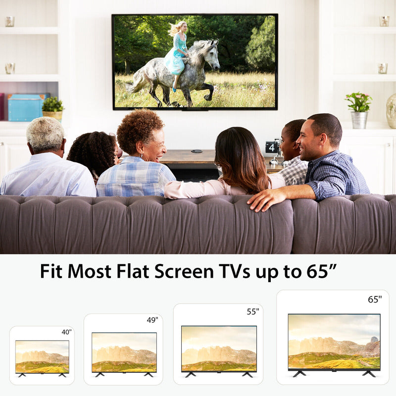 55 Inches Floating TV Stand with Power Outlet-Rustic Brown