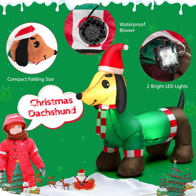 4 Feet Long Christmas Inflatable Dachshund Dog