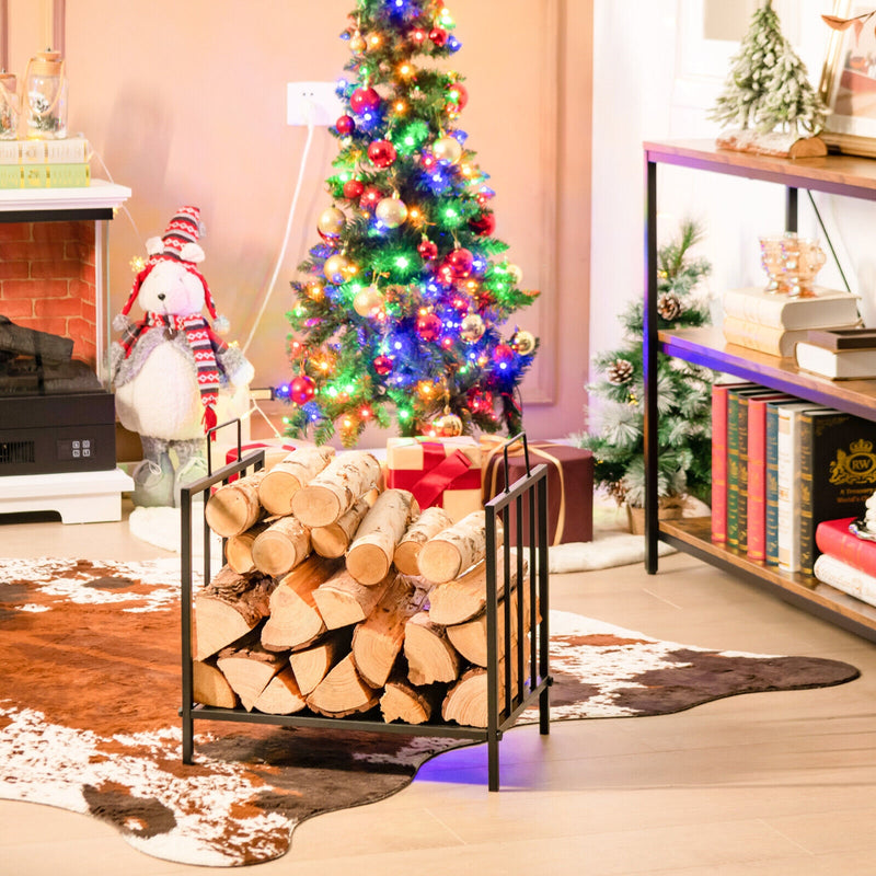 Decorative Steel Firewood Log Holder with Handle