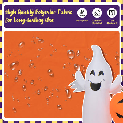 9 Feet Long Halloween Inflatable Pumpkins with 2 Ghosts