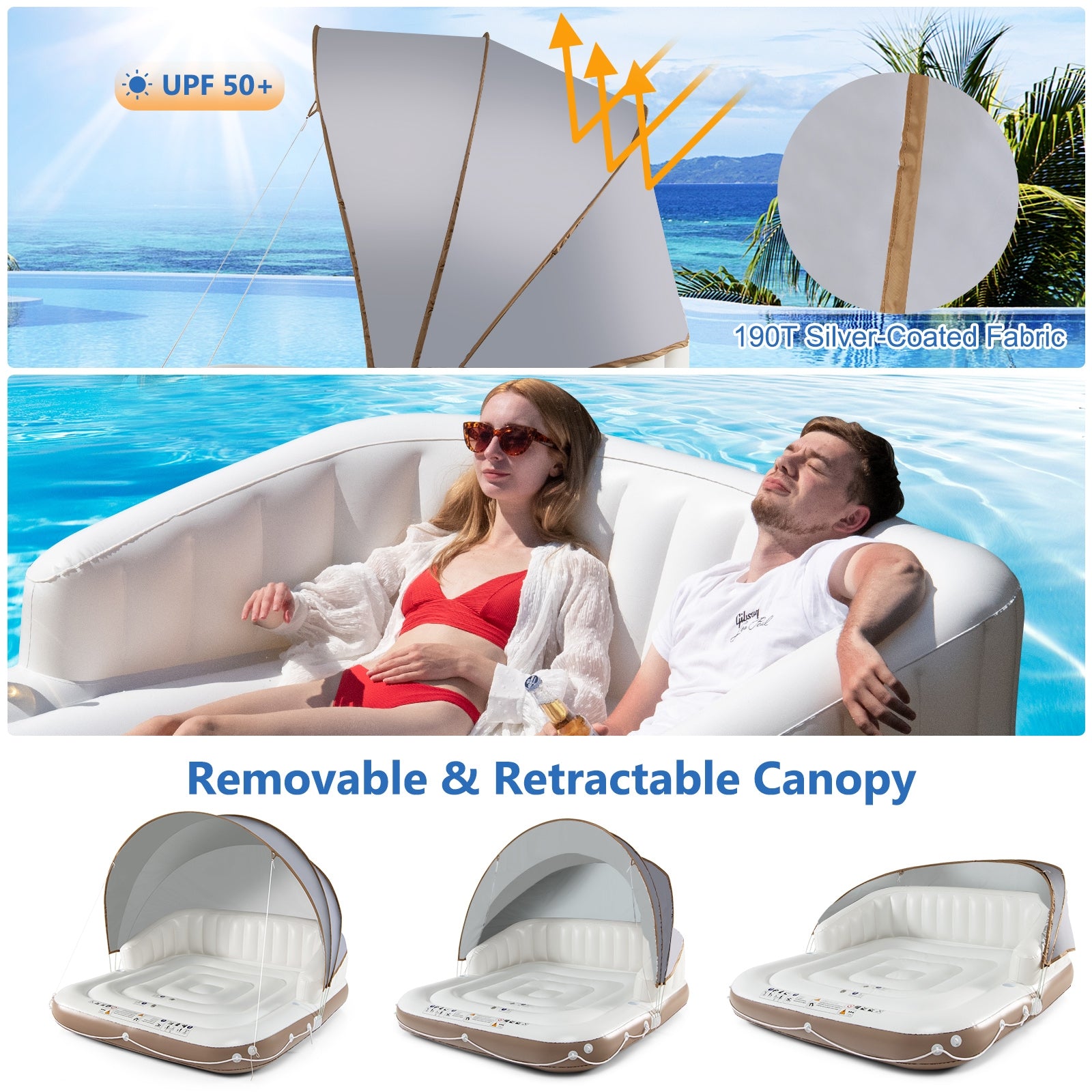 White Inflatable Pool Float Raft Inflatable Pool Float Lounge Swimming Raft