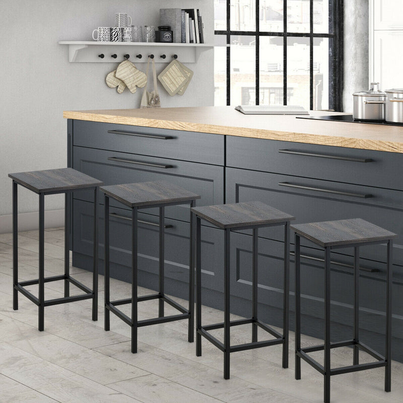 Set of 4 Bar Stools 24 Inch Counter Height Backless