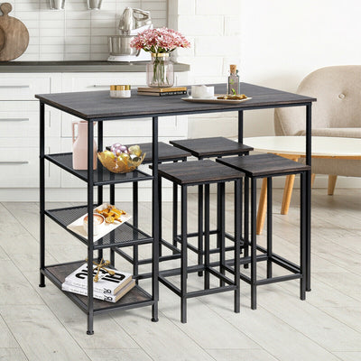 Set of 4 Bar Stools 24 Inch Counter Height Backless