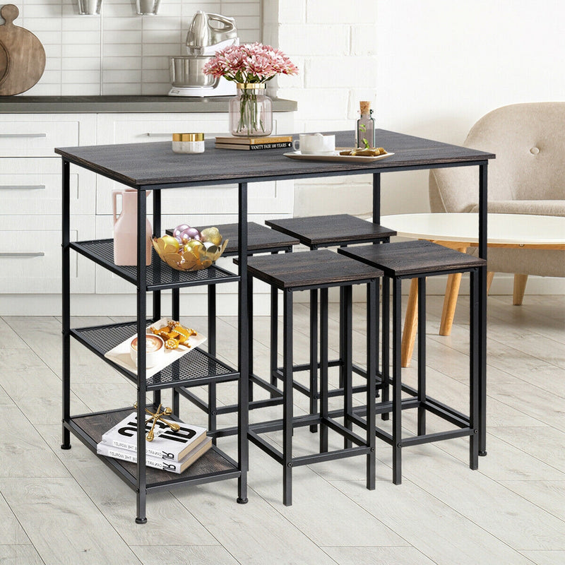 Set of 4 Bar Stools 24 Inch Counter Height Backless