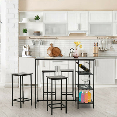 Set of 4 Bar Stools 24 Inch Counter Height Backless