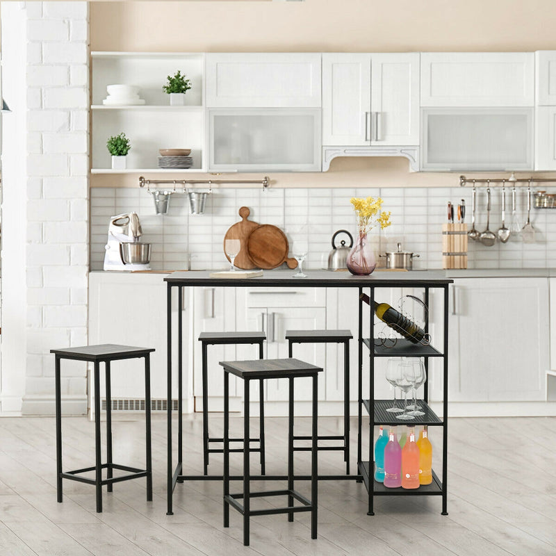 Set of 4 Bar Stools 24 Inch Counter Height Backless