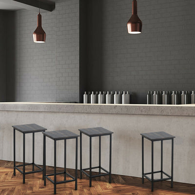 Set of 4 Bar Stools 24 Inch Counter Height Backless
