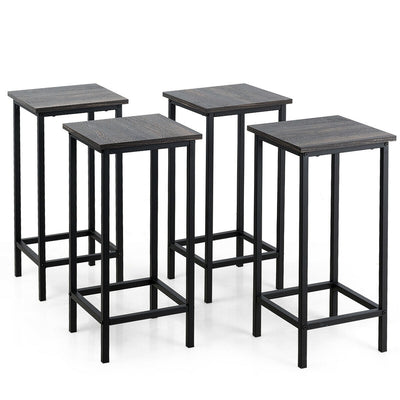Set of 4 Bar Stools 24 Inch Counter Height Backless