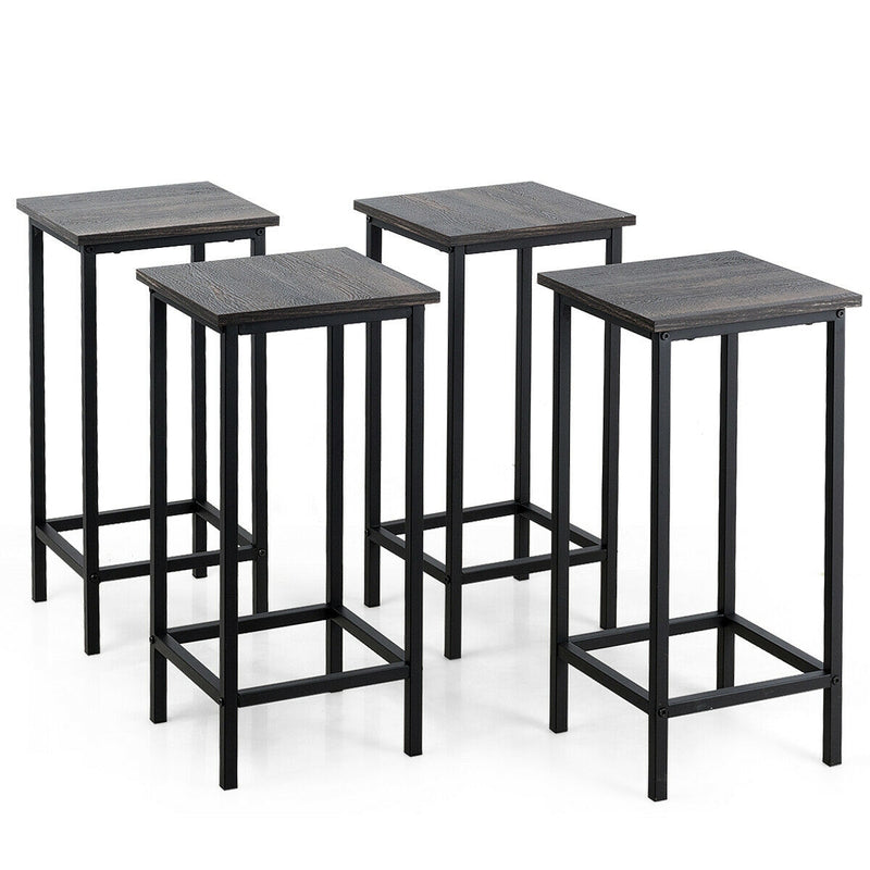 Set of 4 Bar Stools 24 Inch Counter Height Backless