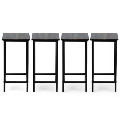 Set of 4 Bar Stools 24 Inch Counter Height Backless